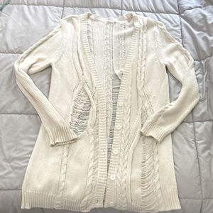 Silver - Distressed Cardigan / Sweater - XL